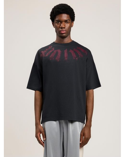 Palm Angels Blue Big Neck Logo Loose T-Shirt for men
