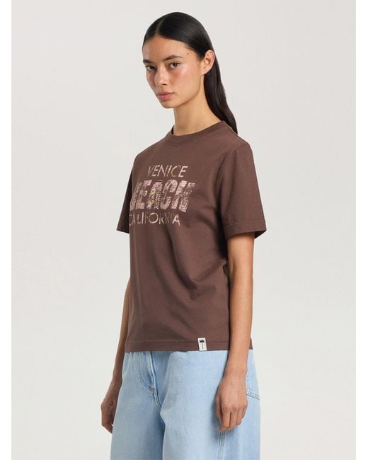 Palm Angels Brown Cali Vibes Regular T-Shirt