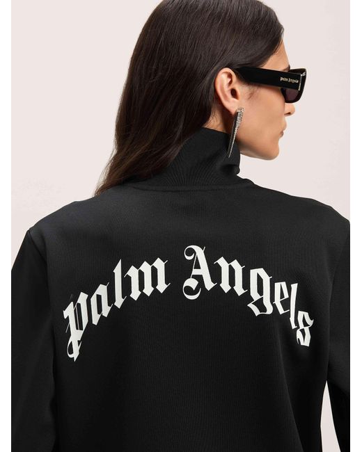 Palm Angels Black Logo Zipped Track Jacket