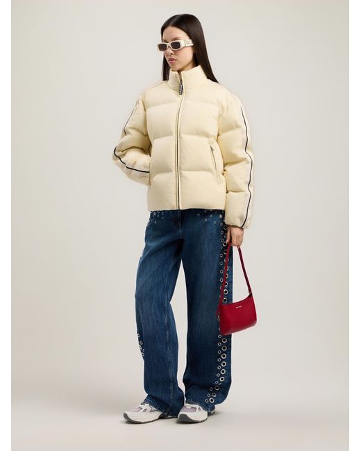 Palm Angels Blue Eyelets Straight Jeans