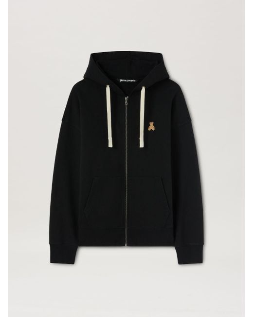 Palm Angels Embroidered Teddy Bear Zip Hoodie in Black for Men Lyst UK