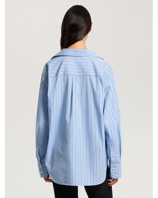 Palm Angels Blue Palm Sway Oversized Shirt Medium