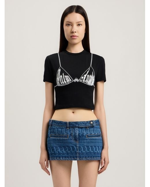 Palm Angels Black Palm Bra Baby T-Shirt