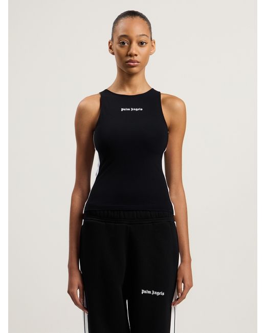 Palm Angels Black Training Track Tank Top