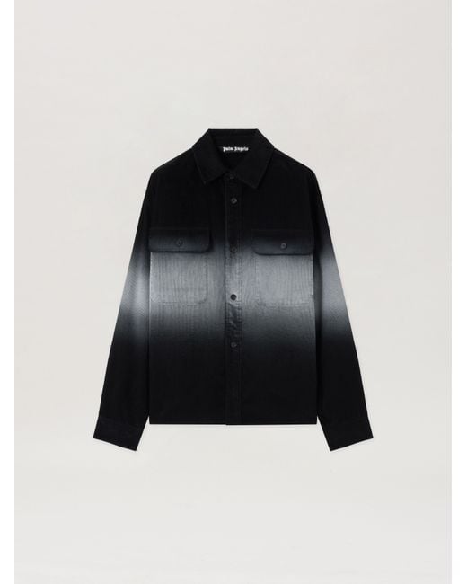 Palm Angels Black Classic Logo Loose Overshirt for men