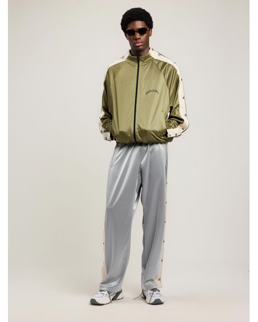 Palm Angels Green Curved Logo Boxe Track Jacket for men