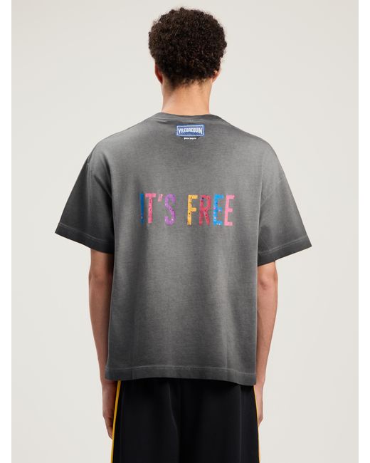 Palm Angels Gray Catch Some Sun T-Shirt for men