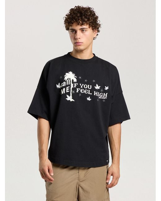 Palm Angels Black Feel High Oversized T-Shirt for men