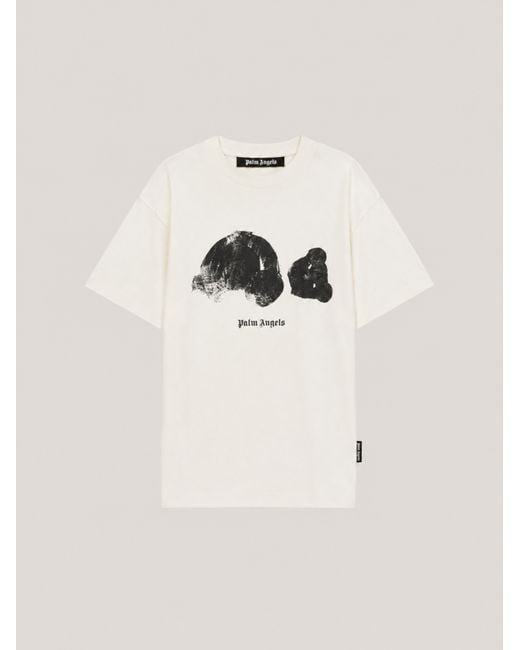 Palm Angels Natural Spray Bear T-Shirt for men