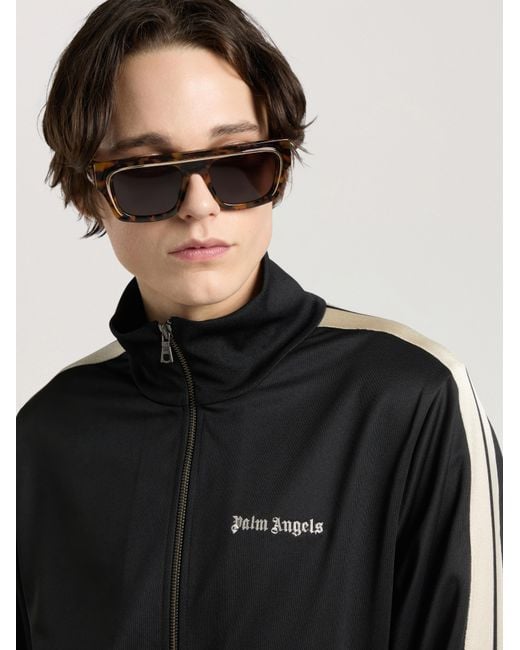 Palm Angels Black Classic Logo Track Jacket for men