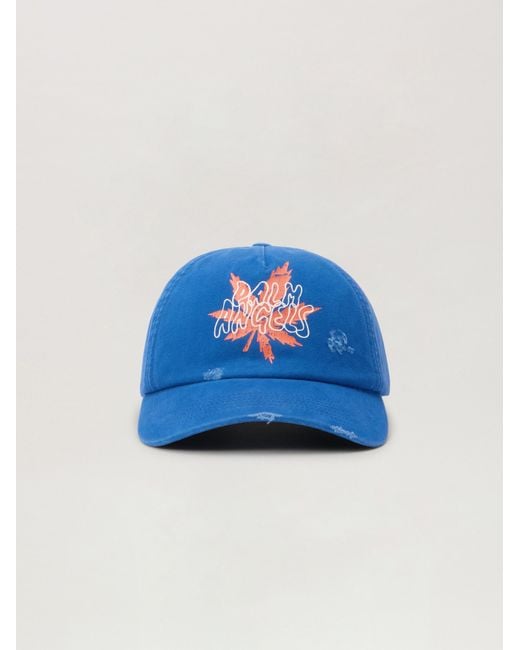 Palm Angels Blue Palm Leaf Cap for men