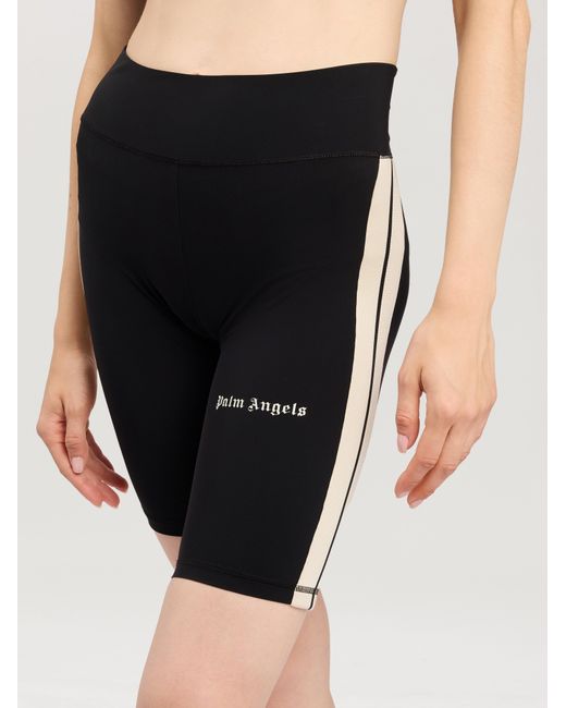 Palm Angels Black Classic Logo Track Biker Shorts