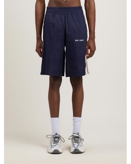 Palm Angels Blue Classic Logo Track Shorts for men