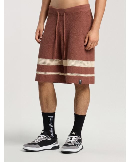 Palm Angels Multicolor Palm Type Loose Knit Shorts for men
