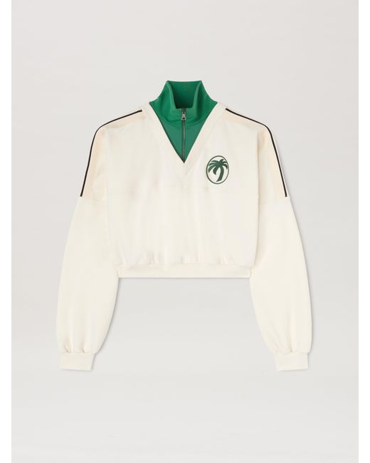 Oval Palm Sweatshirt Donna Off di Palm Angels in Natural