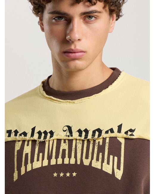 Palm Angels Natural Vintage Logo Crewneck Sweatshirt for men