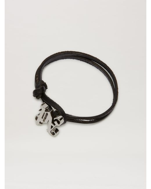 Palm Angels Multicolor Leather Cord Monogram Bracelet for men