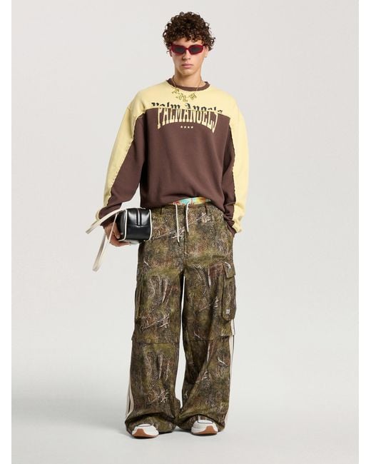Palm Angels Natural Vintage Logo Crewneck Sweatshirt for men