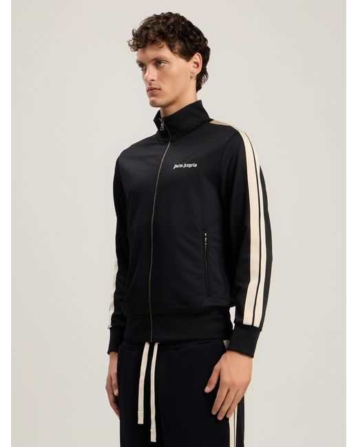Palm Angels Black Classic Logo Track Jacket for men