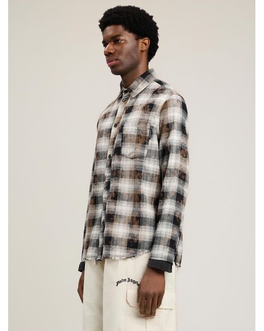 Palm Angels White Classic Logo Check Shirt for men