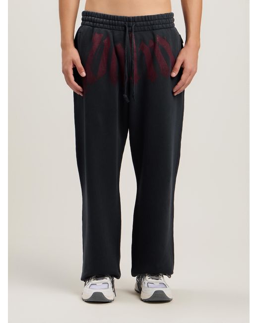 Palm Angels Blue Big Waist Logo Sweatpants for men
