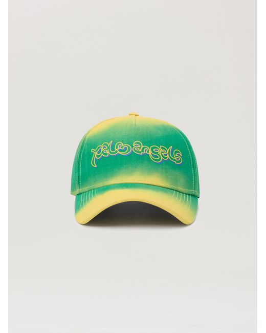 Palm Angels Green Thai Logo Tie Dye Cap for men
