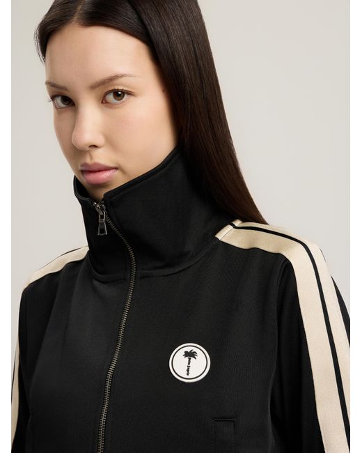Palm Angels Black Tree Logo Crop Track Jacket