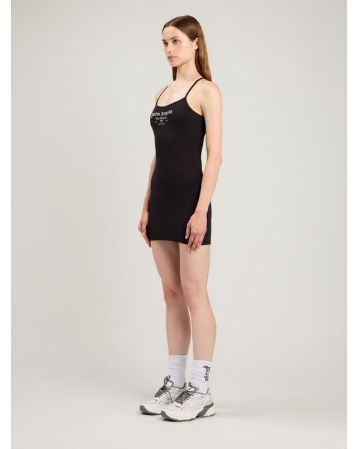 Palm Angels Black Milan La Fitted Mini Dress