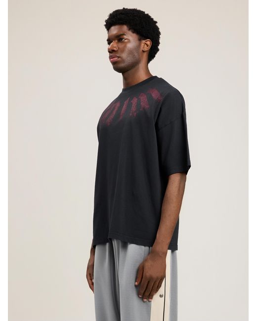 Palm Angels Blue Big Neck Logo Loose T-Shirt for men