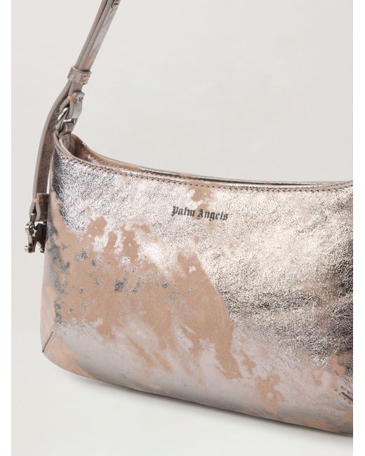 Palm Angels White Wrinkled Leather Giorgina Bag Nude