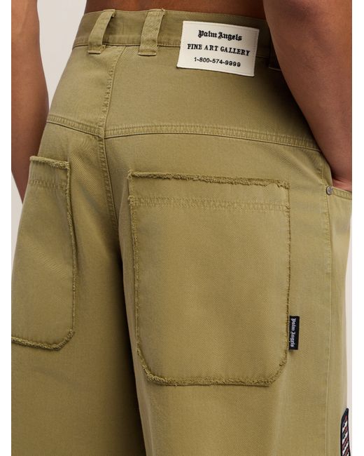 Palm Angels Natural Military Patch Bermuda Shorts Army for men