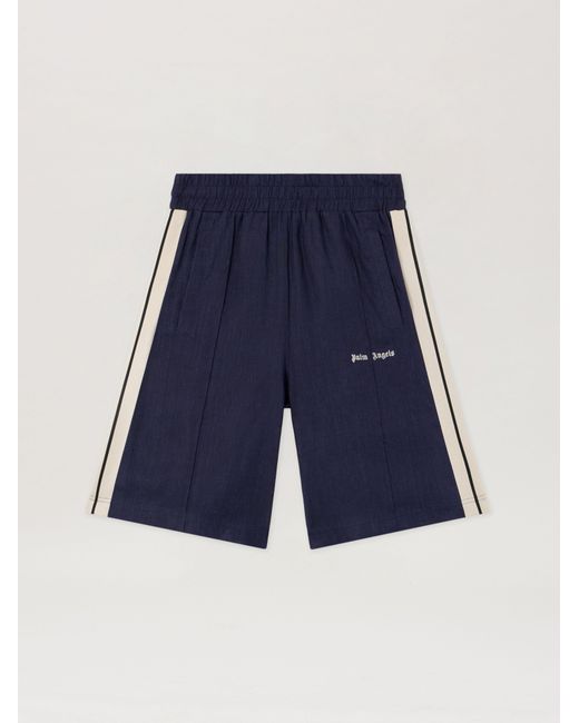 Palm Angels Blue Classic Logo Track Shorts for men