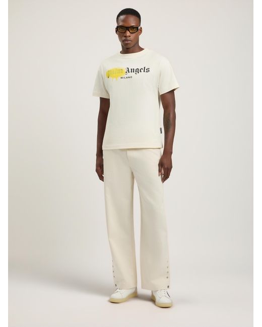 Palm Angels Natural Spray City Milan T-Shirt for men