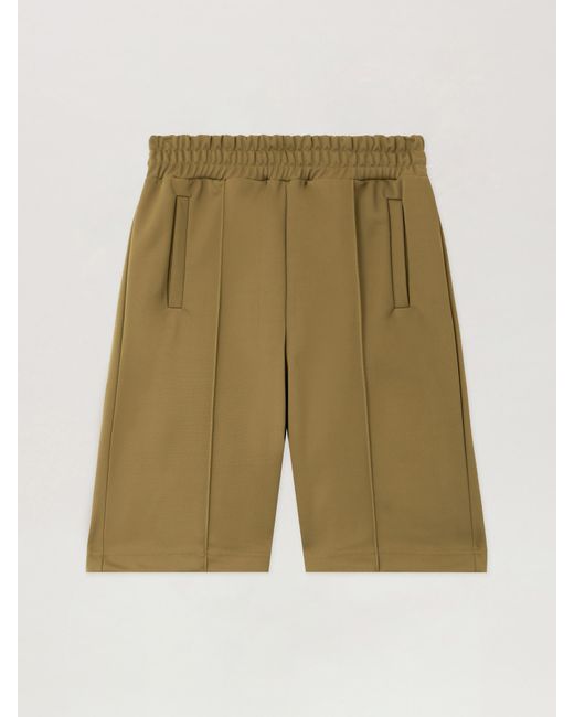 Palm Angels Natural Back Curved Logo Track Shorts Army for men