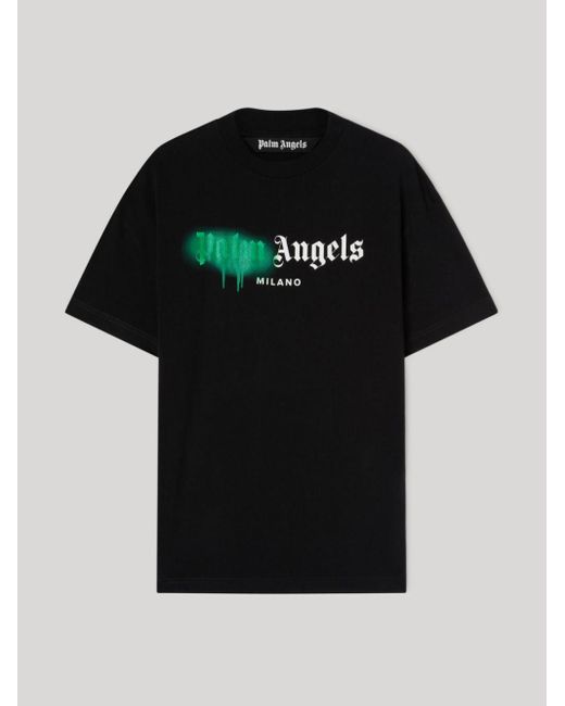 Palm Angels Milano Sprayed T-shirt in Black for Men | Lyst