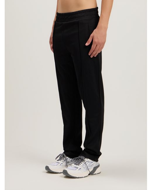 Palm Angels Black Back Curved Logo Track Pants for men