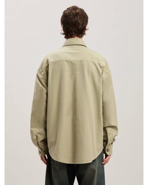 Palm Angels Natural Camel Flame Logo Overshirt for men