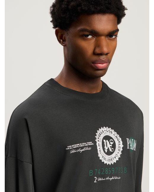 Palm Angels Multicolor Dollar Graphic Long Sleeve T-Shirt Vintage for men