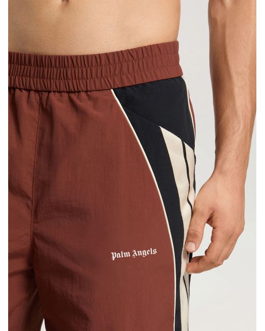 Palm Angels Red Hollywood Nylon Track Pants for men