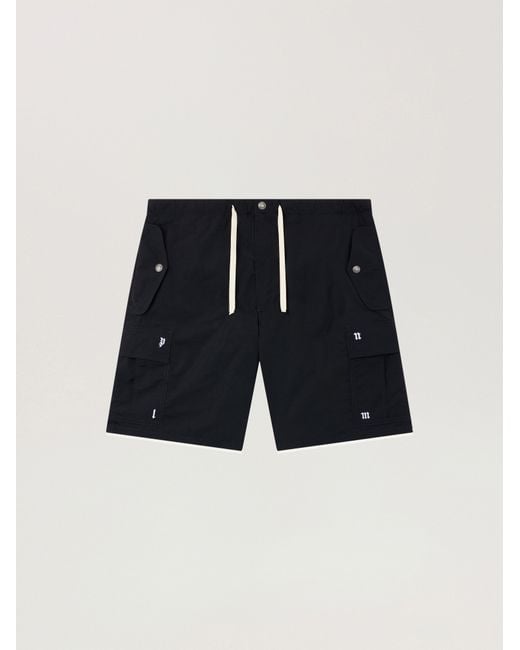 Palm Angels Blue Palm Type Loose Cargo Shorts for men