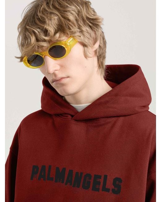 Palm Angels Red Palm Hills Regular Hoodie Brick for men