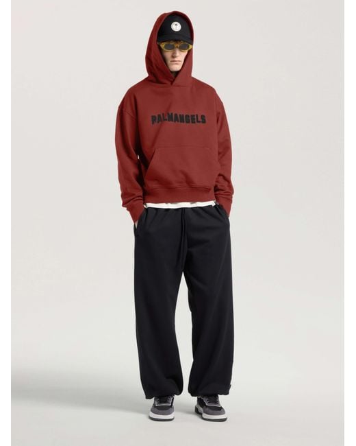 Palm Angels Red Palm Hills Regular Hoodie Brick for men