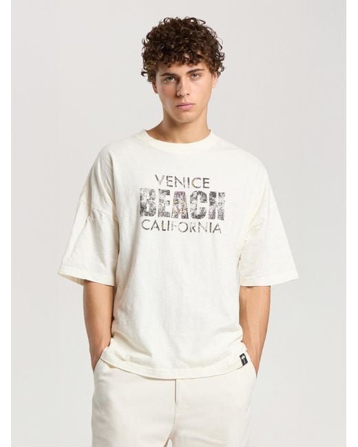 Palm Angels Natural Cali Vibes Loose Tee Off for men
