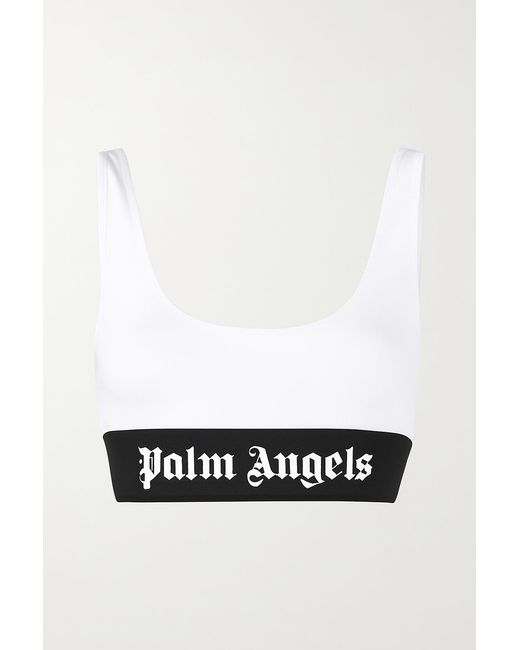 Palm Angels White Classic Logo Sports Bra