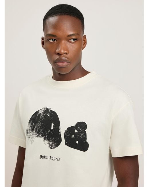 Palm Angels Natural Spray Bear T-Shirt for men