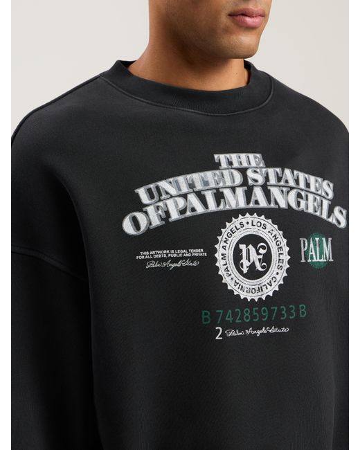Palm Angels Multicolor Dollar Loose Crew Sweatshirt Vintage for men