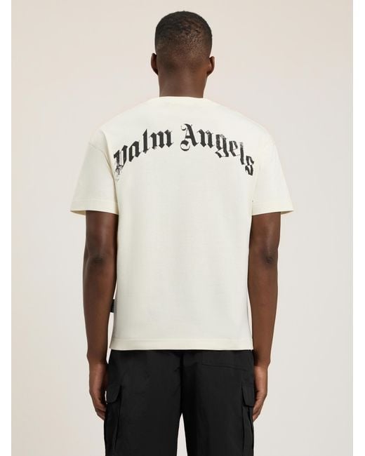 Palm Angels Natural Spray Bear T-Shirt for men