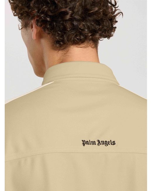 Palm Angels Natural Logo 90' Track Jacket Shirt Kaki for men