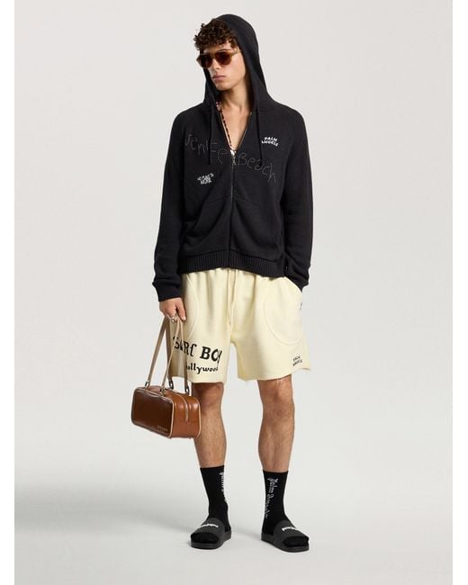 Palm Angels Blue Surfer Dreams Knit Zip-Up Hoodie for men