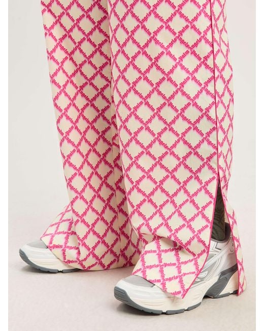 Palm Angels Pink Net Logo Split Pants
